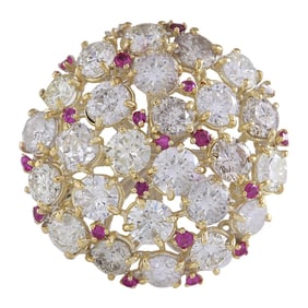Natural Diamond Ruby Ring In 14K White Gold