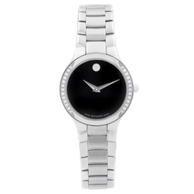 Movado Serio Steel Diamond Bezel Black