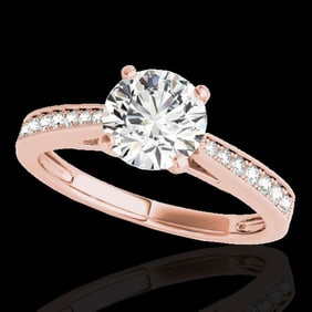 1.25 ctw Certified Diamond Solitaire Ring 10k Rose Gold
