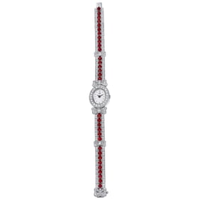 Ruby and Diamond Swiss Quartz Movement