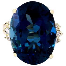 20.71 CTW Topaz 14K Yellow Gold Diamond Ring