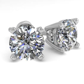 1.53 ctw VS/SI Diamond Stud Designer Earrings 18k White Gold