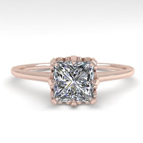 1.0 ctw VS/SI Princess Diamond Engagment Ring 18k Rose Gold
