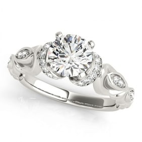 1.2 ctw Certified VS/SI Diamond Antique Ring 18k White Gold
