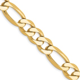 10K Yellow Gold 10mm Flat Figaro