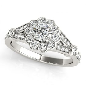 1.65 ctw Certified VS/SI Diamond Halo Ring 18k White Gold
