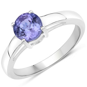 0.95 CT Genuine Tanzanite 14K White Gold Ring
