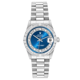 Rolex President Midsize Platinum Myriad Diamond