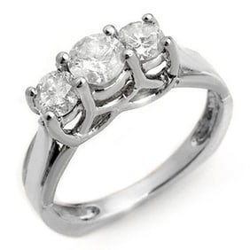 1.35 ctw Certified VS/SI Diamond Ring 18k White Gold