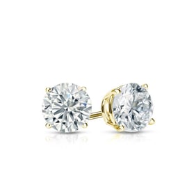 Natural 0.50 CTW Diamond Stud Earrings 18K Yellow Gold