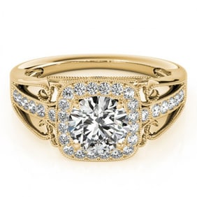 1.3 ctw Certified VS/SI Diamond Halo Ring 18k Yellow Gold