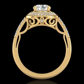 1.7 ctw VS/SI Diamond Solitaire Art Deco Ring 18k Yellow Gold