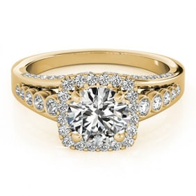 1.75 ctw Certified VS/SI Diamond Halo Ring 18k Yellow Gold