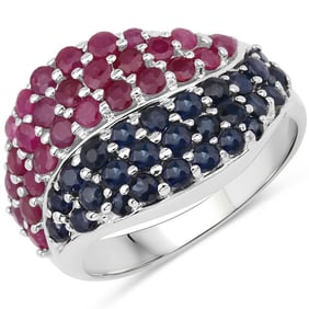 2.18 CT Genuine Multi Stones 14K White Gold Ring