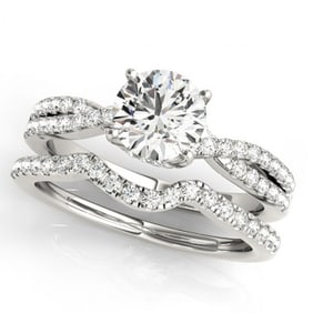 1.45 ctw Certified VS/SI Diamond 2pc Wedding Set 14k White Gold