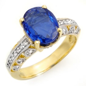 4.33 ctw Kaynite & Diamond Ring 10k Yellow Gold