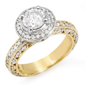 2.0 ctw Certified VS/SI Diamond Ring 2-Tone 14k 2-Tone Gold