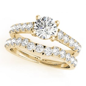 1.97 ctw Certified VS/SI Diamond 2pc Set Wedding 14k Yellow Gold