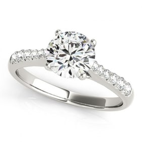 Natural 1.25 ctw Diamond Solitaire Ring 14k White Gold