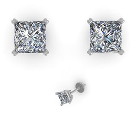 1.05 ctw Princess Cut VS/SI Diamond Designer Earrings 14k Rose Gold
