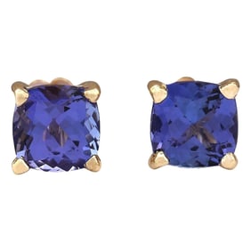 Tanzanite Earrings 14K Yellow Gold