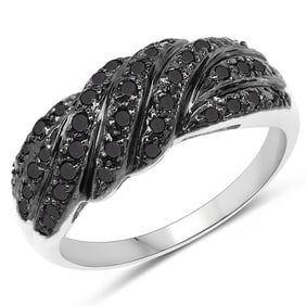 0.35 CT Genuine Black Diamond 14K