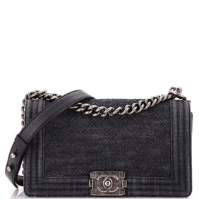 Chanel Boy Flap Bag Quilted Denim
