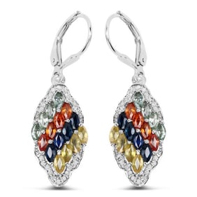 2.96 CT Genuine Multi Sapphire 14K
