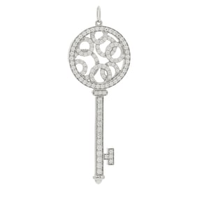Tiffany Platinum Diamond Bubbles Key Pendant