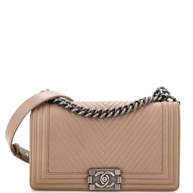 Chanel Boy Flap Bag Chevron Calfskin