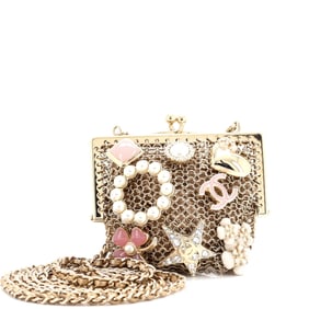 Chanel CC Charm Kisslock Frame Clutch