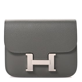 Hermes Evercolor Constance Slim Wallet Gris