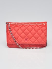 Chanel Pink Quilted Patent Leather Classic