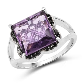 4.58 CT Genuine Amethyst & Black