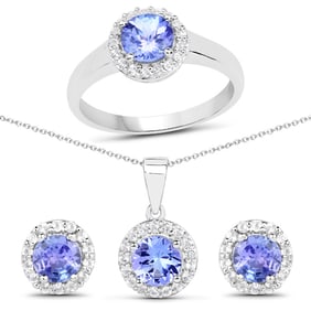 3.77 CT Genuine Tanzanite and White
