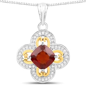 1.63 CT Genuine Garnet and White