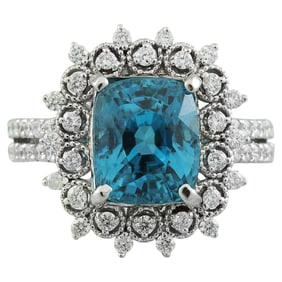 7.60 Carat Natural Zircon 14K Solid