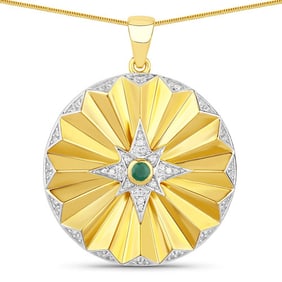 0.39 CT Genuine Emerald and Created