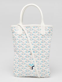 Goyard White Chevron Print Coated Canvas