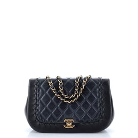 Chanel Bicolor Braided Saddle Flap Bag