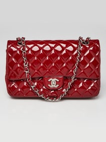 Chanel Red Quilted Patent Leather Classic