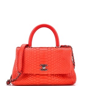 Chanel Coco Top Handle Bag Python