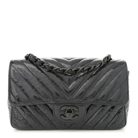 Chanel Patent Metallic Crumpled Calfskin Chevron