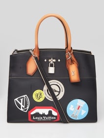 Louis Vuitton Black Calfskin Leather World