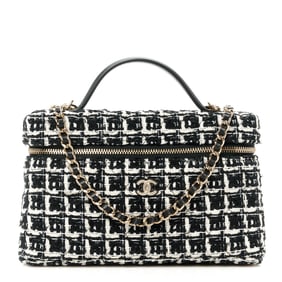Chanel Tweed Quilted Top Handle Slim