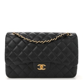 Chanel Lambskin Quilted Jumbo Double Flap