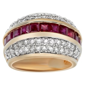 Rubies & Diamonds ring in 14K