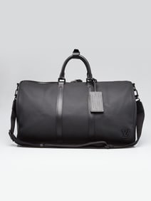Louis Vuitton Black Aerogram Leather Keepall