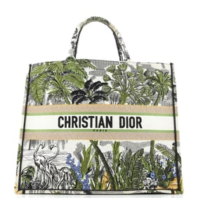Christian Dior Book Tote Embroidered Canvas