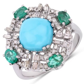 3.51 CT Genuine Multi Gemstones 14K